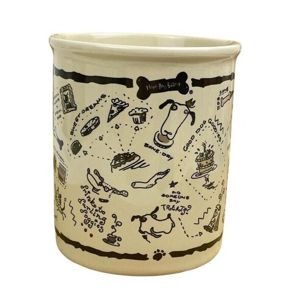 Vtg 1997 Three Dog Bakery Whimsical Cartoon Yummy Coffee Mug Kansas City USA - Picture 2 of 13